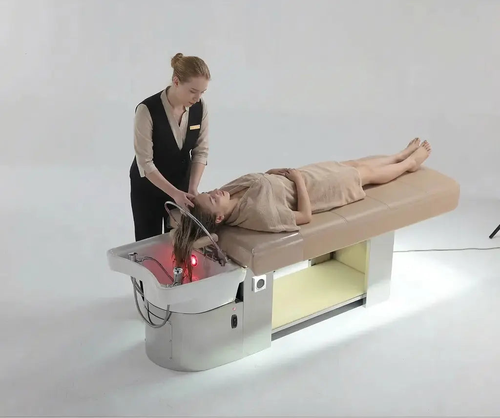 Expérience client sur une table Head Spa Pro Headspa